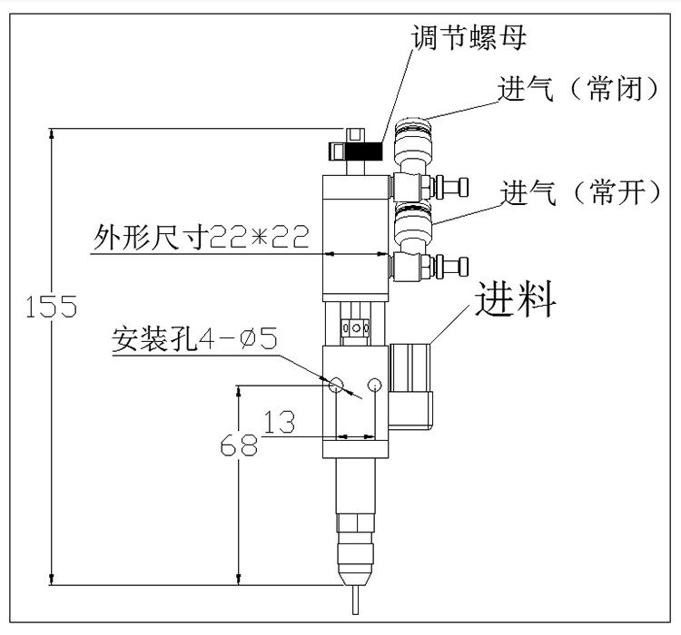 回吸閥式點(diǎn)膠閥結(jié)構(gòu)